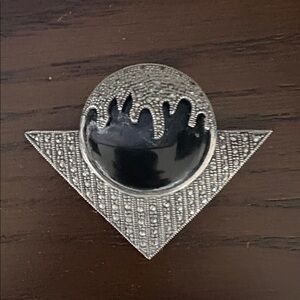 Sterling Silver Black Onyx Art Deco Brooch